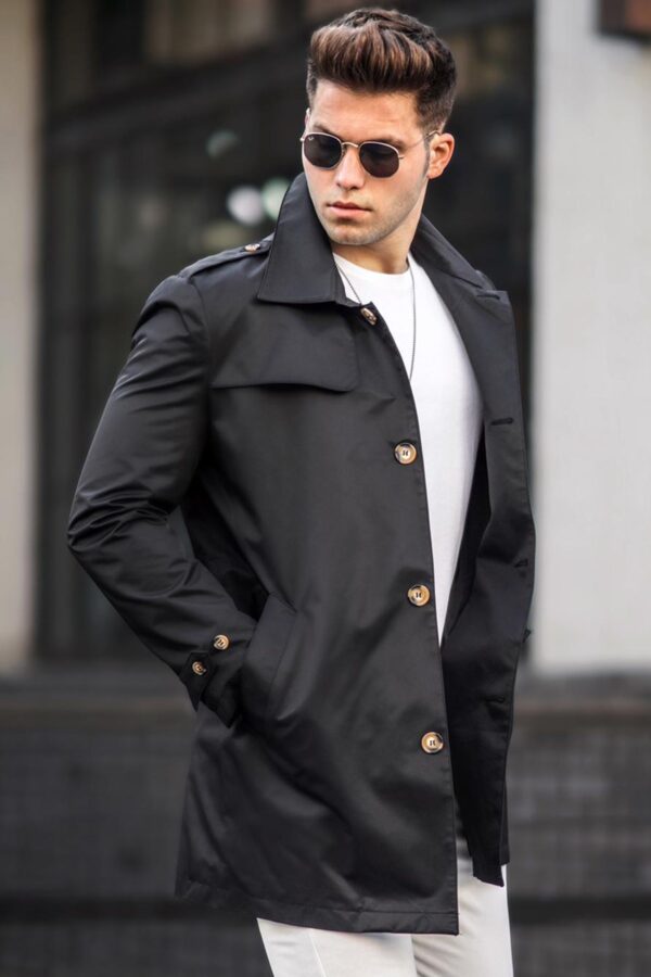 black mens trench coat 5108 trench coat madmext 123608 31 B scaled