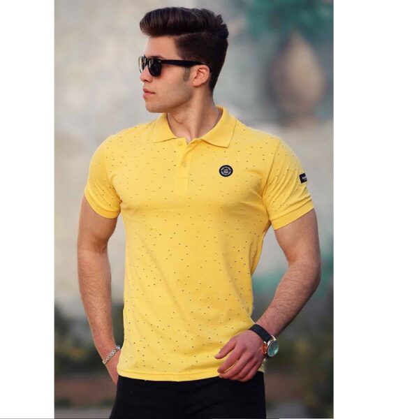 fmadmext yellow rapped polo shirt for men 4565 polo t shirt madmext 125476 32 B