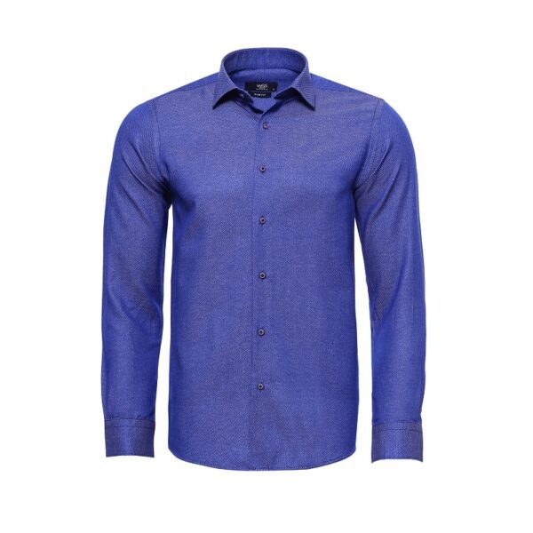 patterned indigo shirt slim fit shirt wessi 71211 70 B