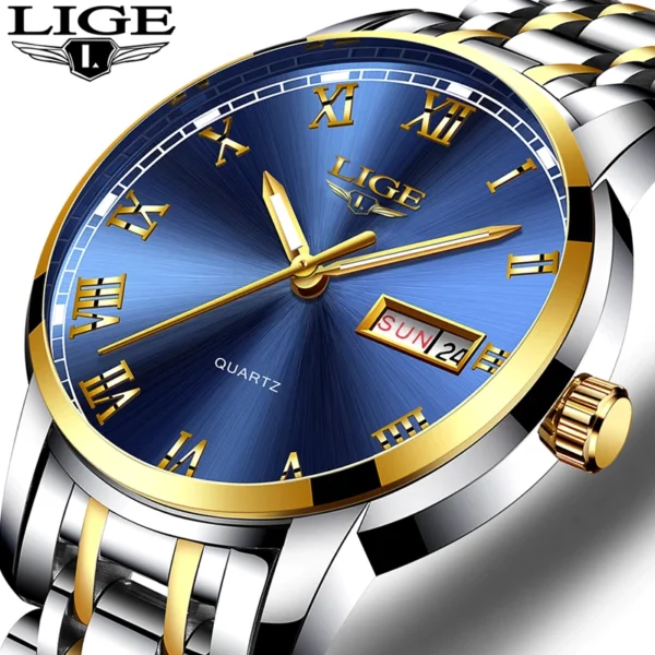 LIGE Luxury Brand Men Stainless Steel Gold Watch Men s Quartz Clock Man Sports Waterpro2of Wrist.jpg Q90.jpg