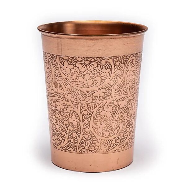 Copper cup floral design