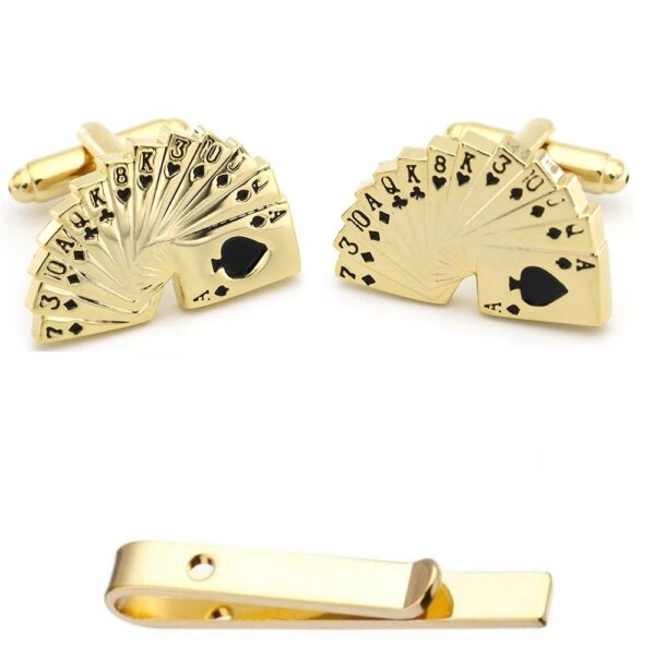 set original mens fashion cufflinks omf093d gold pocker cards 1 scaled